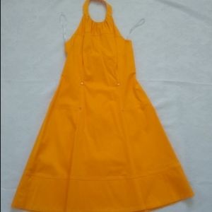 Calvin Klein halter fit & flare marigold dress